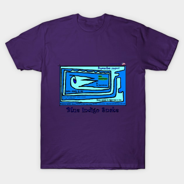 Blue Indigo Snake T-Shirt by TenomonMalke